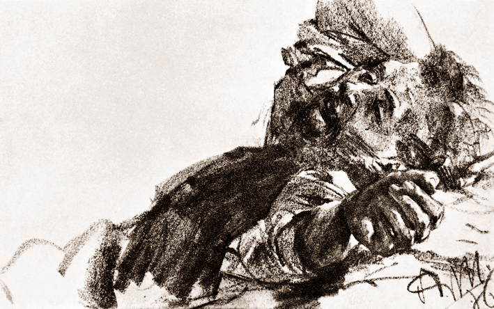  Adolpyh Von Menzel —— 斜躺着的男人